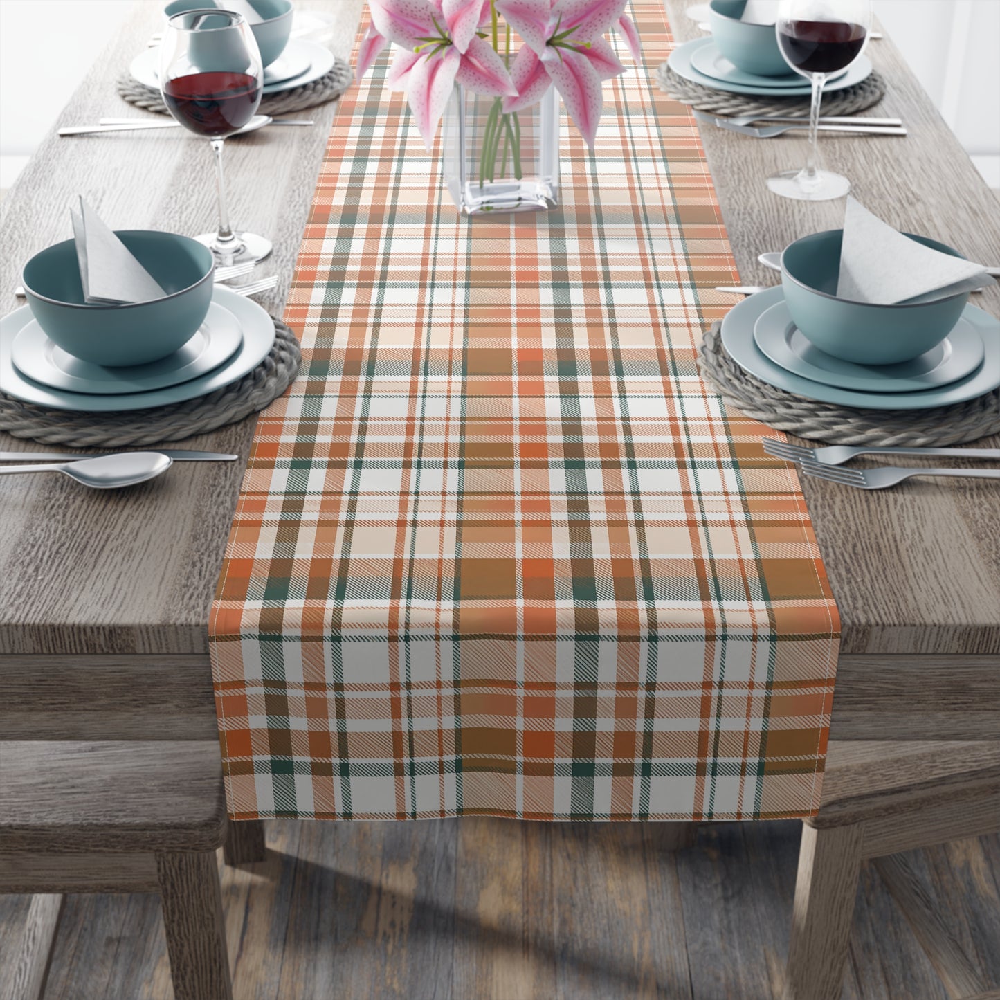 Harvest Plaid | Beige & Sage Table Runner
