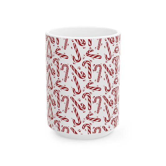 Candy Canes & Cream 15oz Ceramic Mug