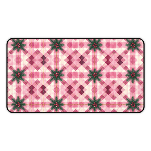 Pink Peppermint Sprig Gaming Pad & Desk Mat