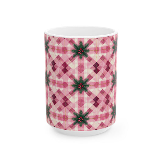 Pink Peppermint Sprig | 15oz Ceramic Mug