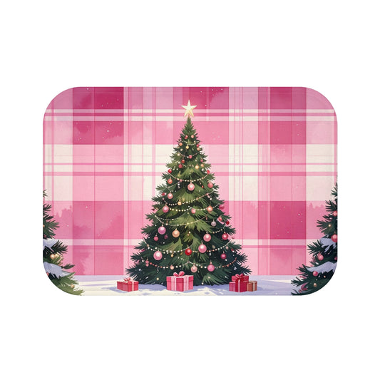 Merry Mauve Christmas Bath Mat