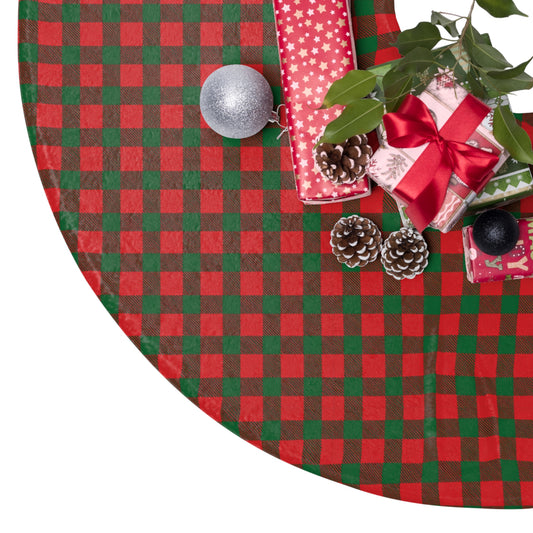 Santa's Plaid Christmas Tree Skirt