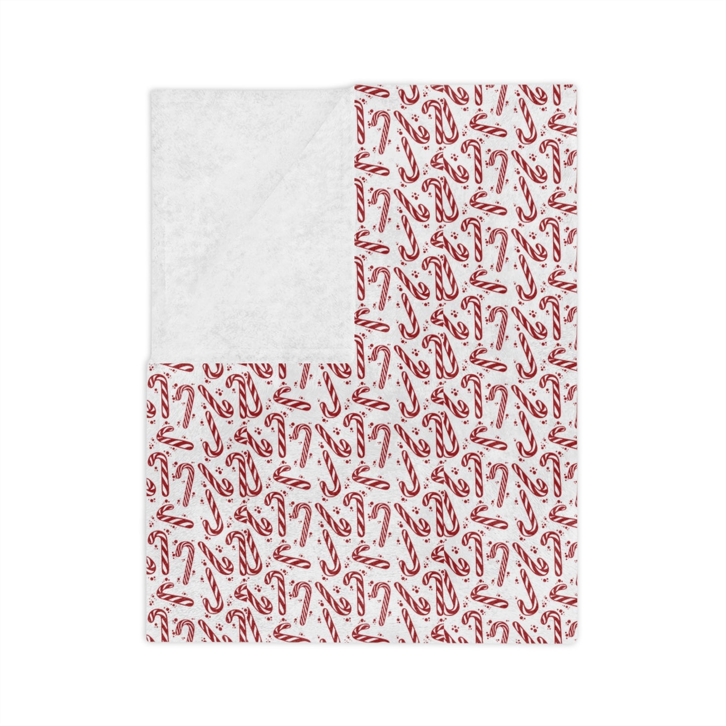 Candy Cane Dreams, Velveteen Fleece Blanket