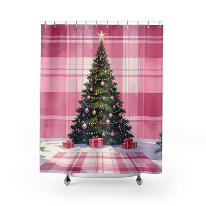 Merry Mauve Christmas Shower Curtain