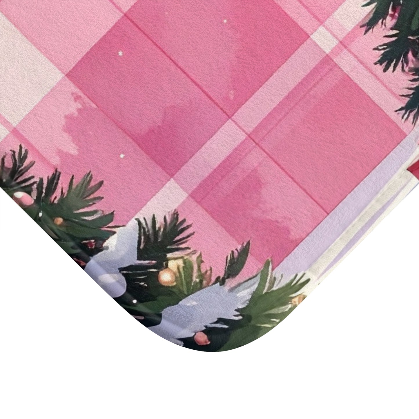 Merry Mauve Christmas Bath Mat