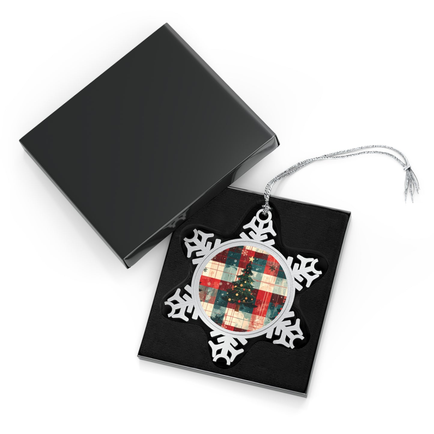Red, White & Fir Snowflake Ornament