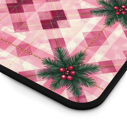 Pink Peppermint Sprig Gaming Pad & Desk Mat