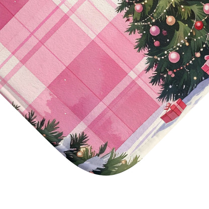 Merry Mauve Christmas Bath Mat