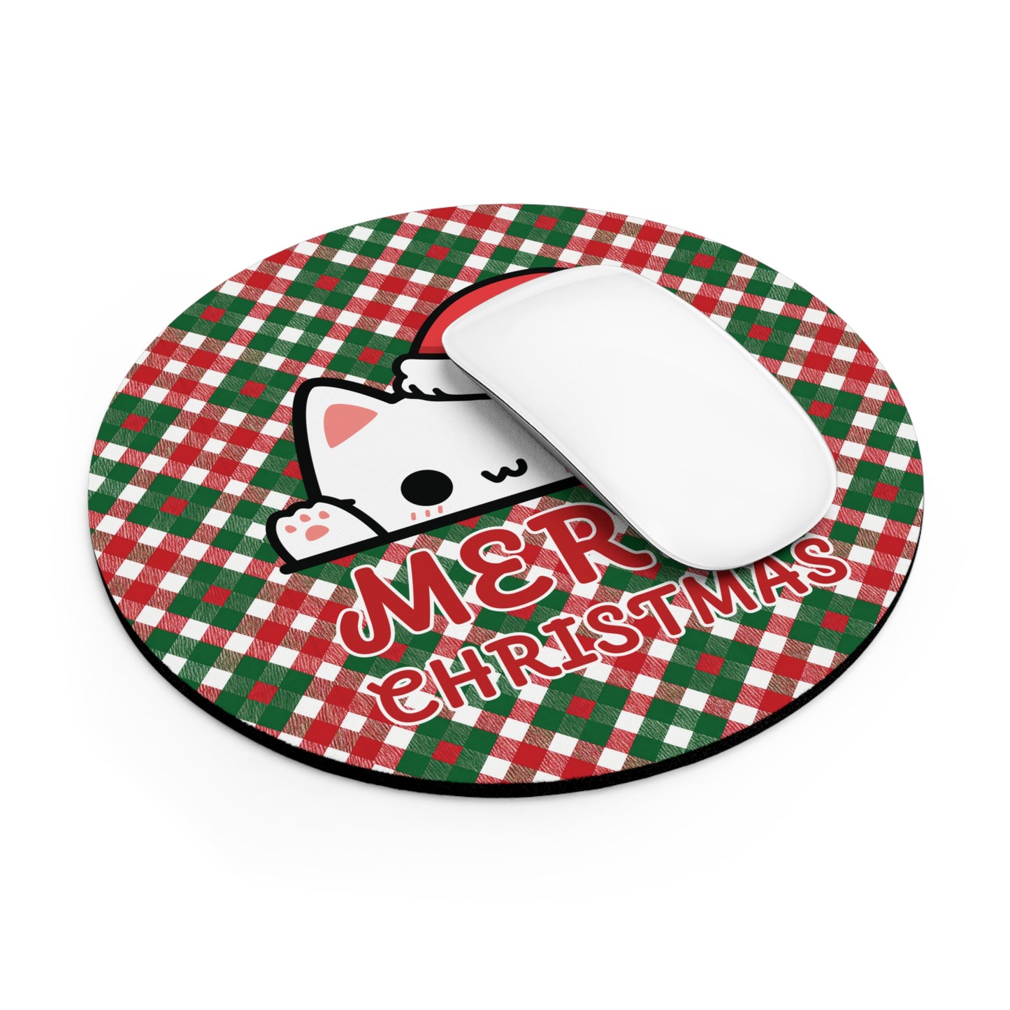 Santa Paws & Candy Cane Checks  Mouse Pad