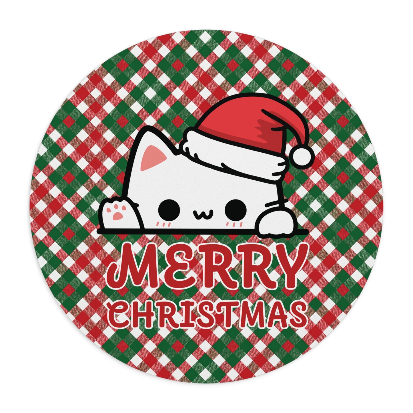Santa Paws & Candy Cane Checks  Mouse Pad