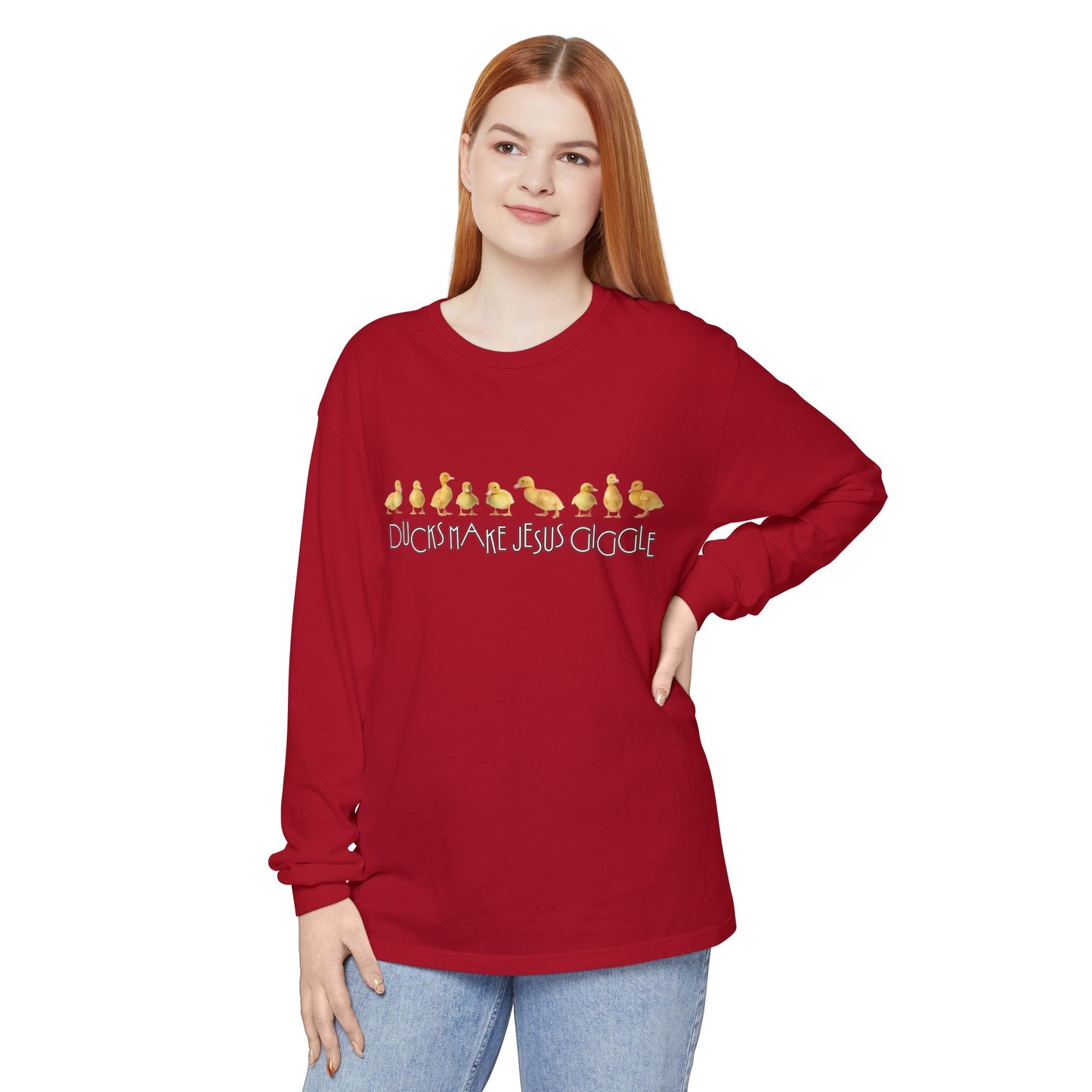 Ducks Make Jesus Giggle, Sleeved Tee