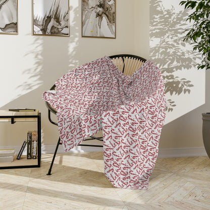 Candy Cane Dreams, Velveteen Fleece Blanket