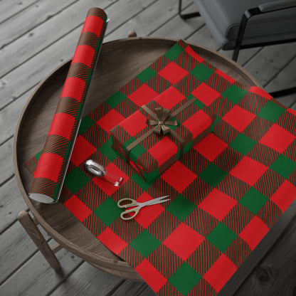 Santa's Buffalo Plaid Wrapping Paper