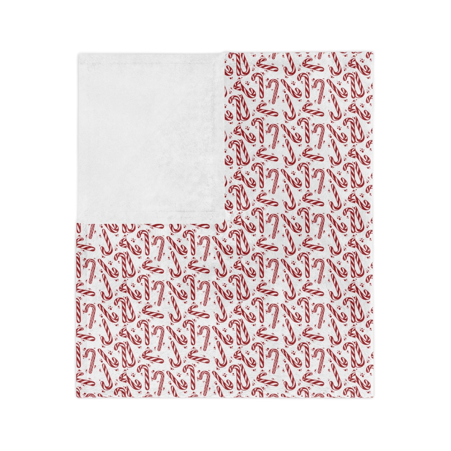 Candy Cane Dreams, Velveteen Fleece Blanket