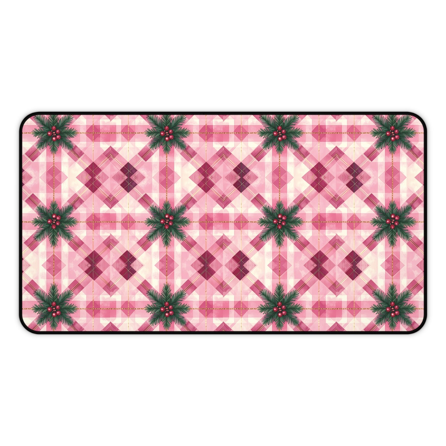 Pink Peppermint Sprig Gaming Pad & Desk Mat
