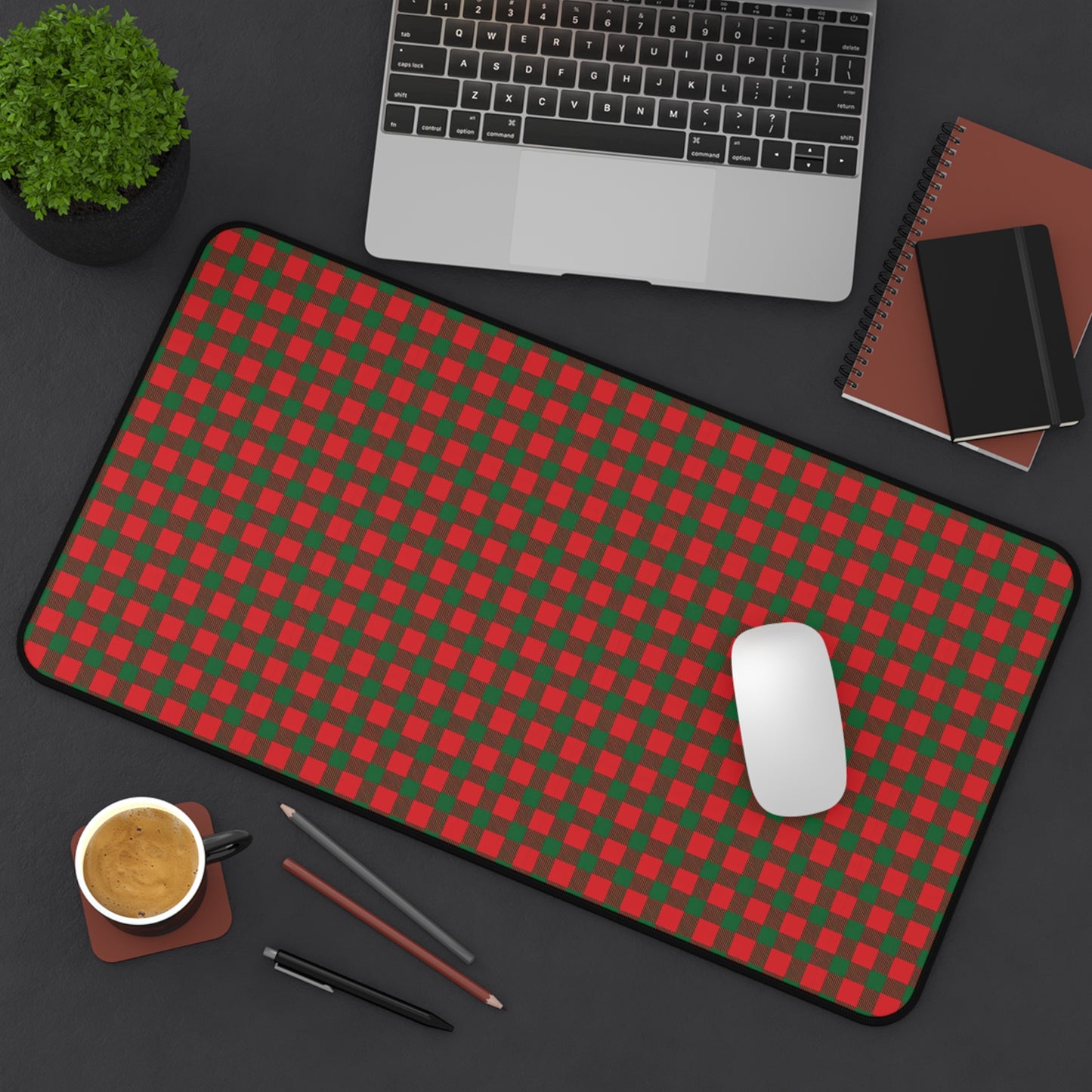 Santa's Plaid Gaming Pad & Desk Mat
