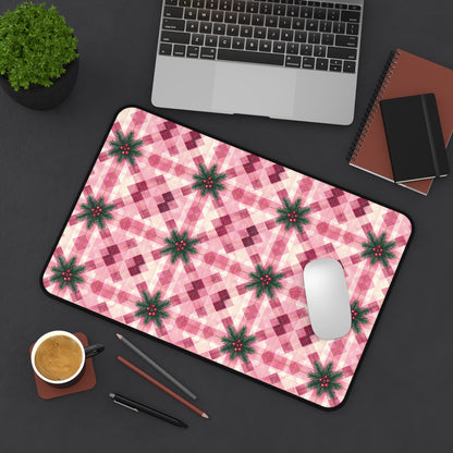 Pink Peppermint Sprig Gaming Pad & Desk Mat