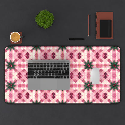 Pink Peppermint Sprig Gaming Pad & Desk Mat
