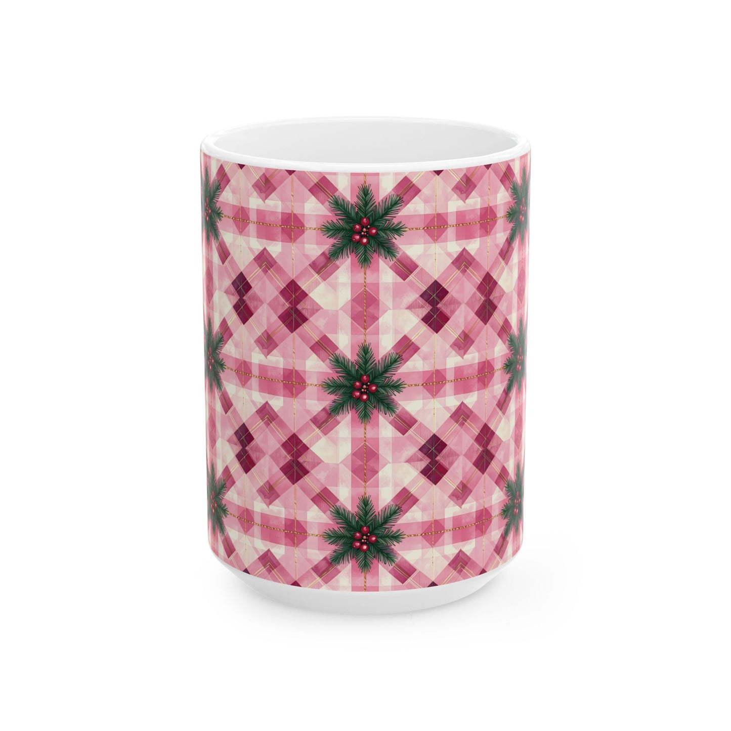 Pink Peppermint Sprig | 15oz Ceramic Mug