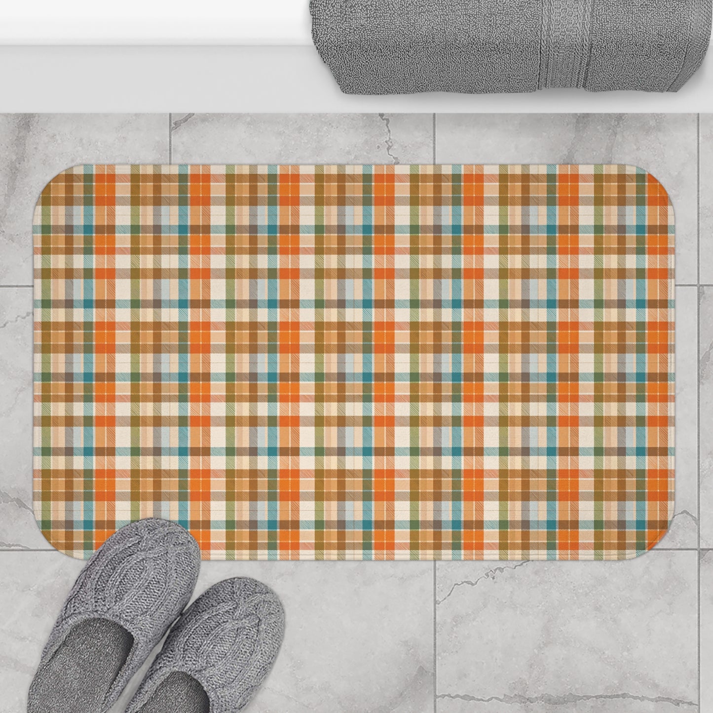 Golden Glen | Cozy Plaid Bath Mat
