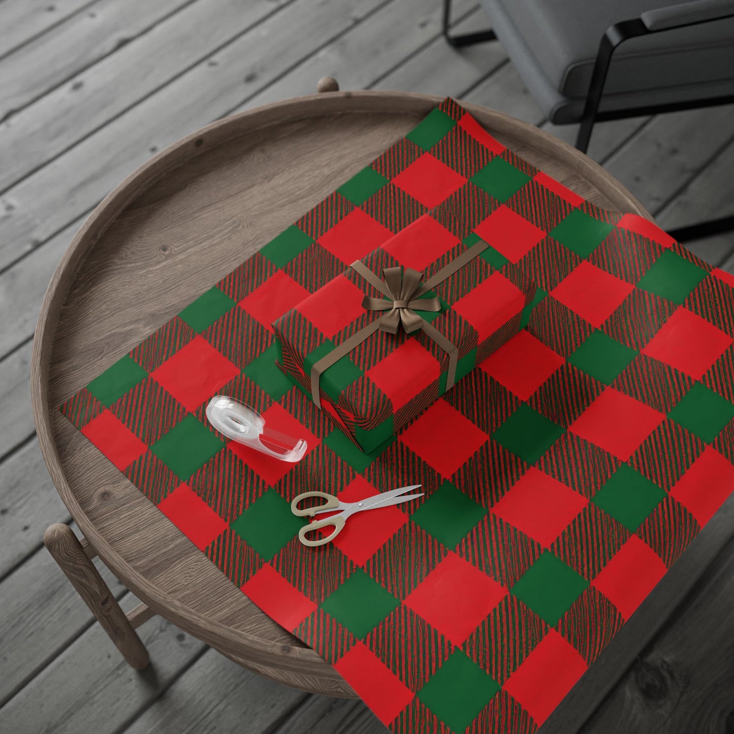 Santa's Buffalo Plaid Wrapping Paper