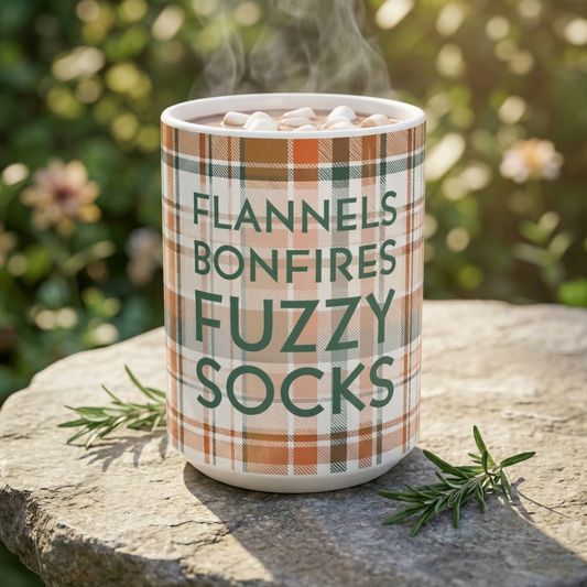 Flannels, Bonfires & Fuzzy Socks, Mug
