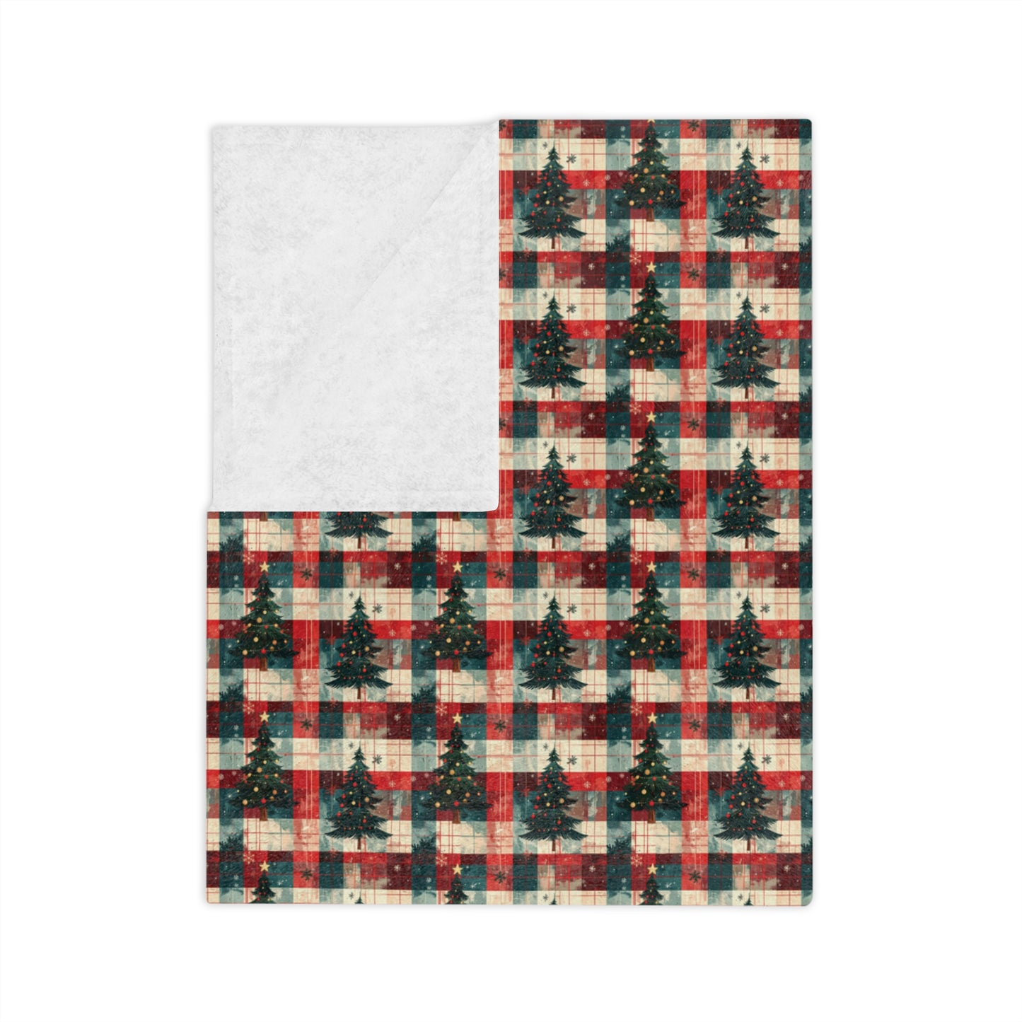 Frosted Christmas Fir, Velveteen Fleece Blanket