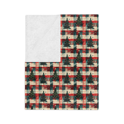 Frosted Christmas Fir, Velveteen Fleece Blanket