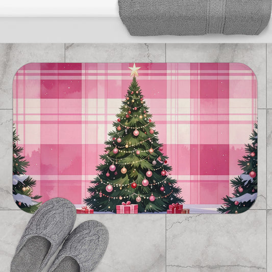 Merry Mauve Christmas Bath Mat