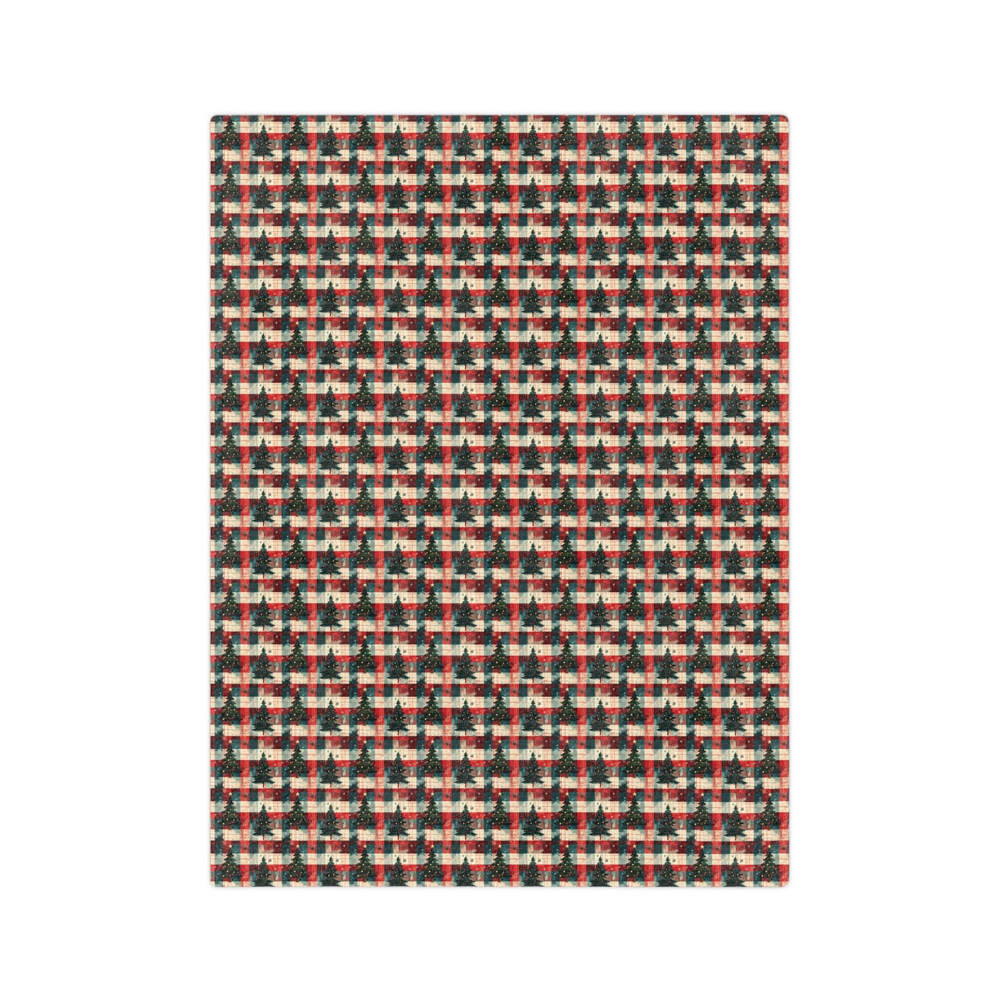 Frosted Christmas Fir, Velveteen Fleece Blanket