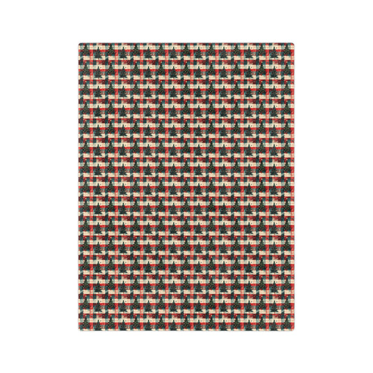 Frosted Christmas Fir, Velveteen Fleece Blanket