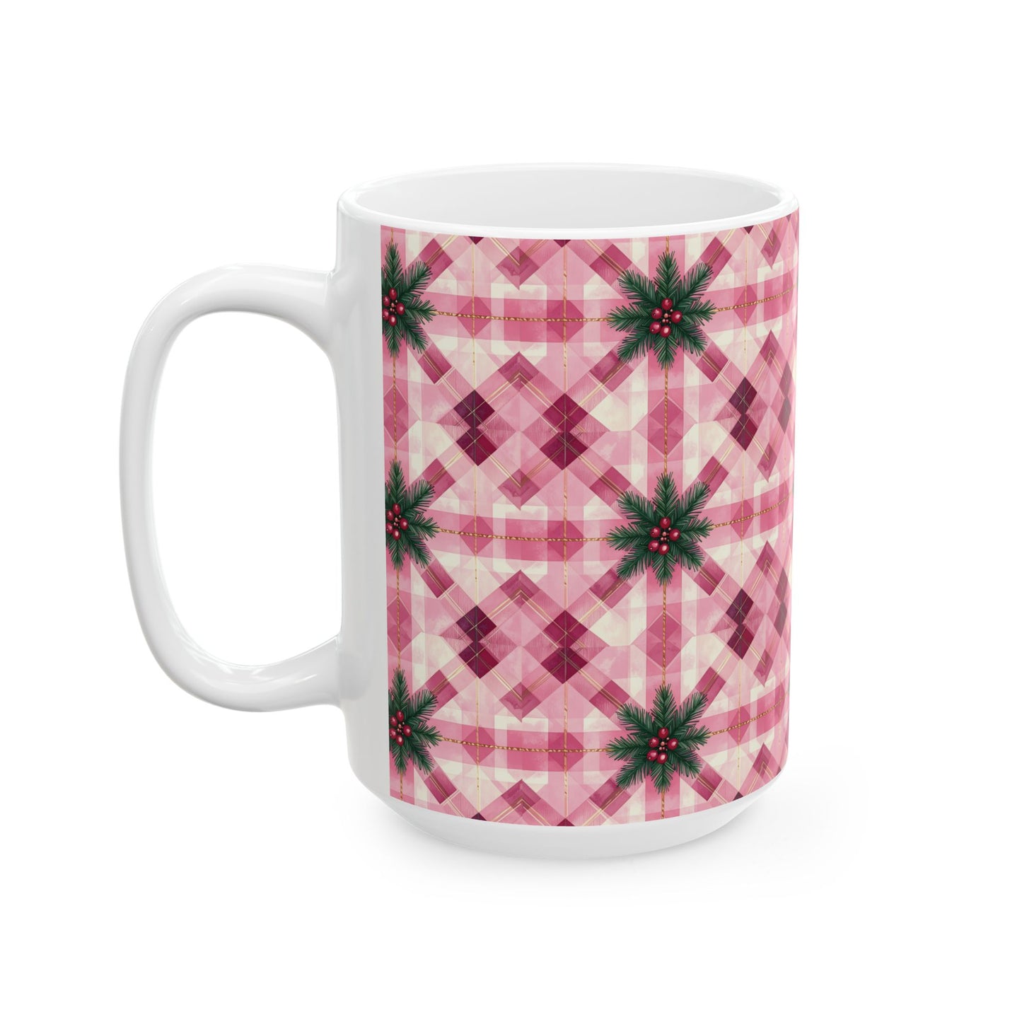 Pink Peppermint Sprig | 15oz Ceramic Mug