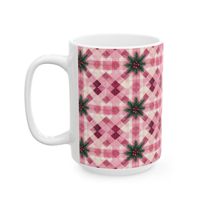Pink Peppermint Sprig | 15oz Ceramic Mug