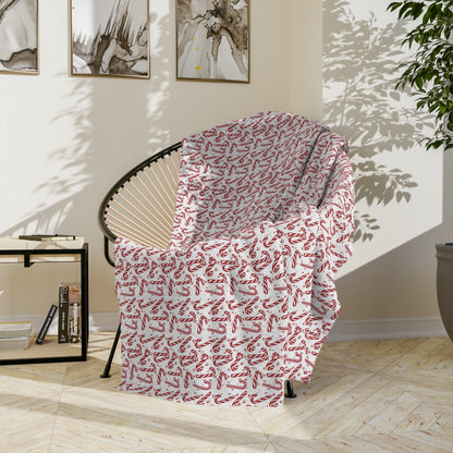 Candy Cane Dreams, Velveteen Fleece Blanket