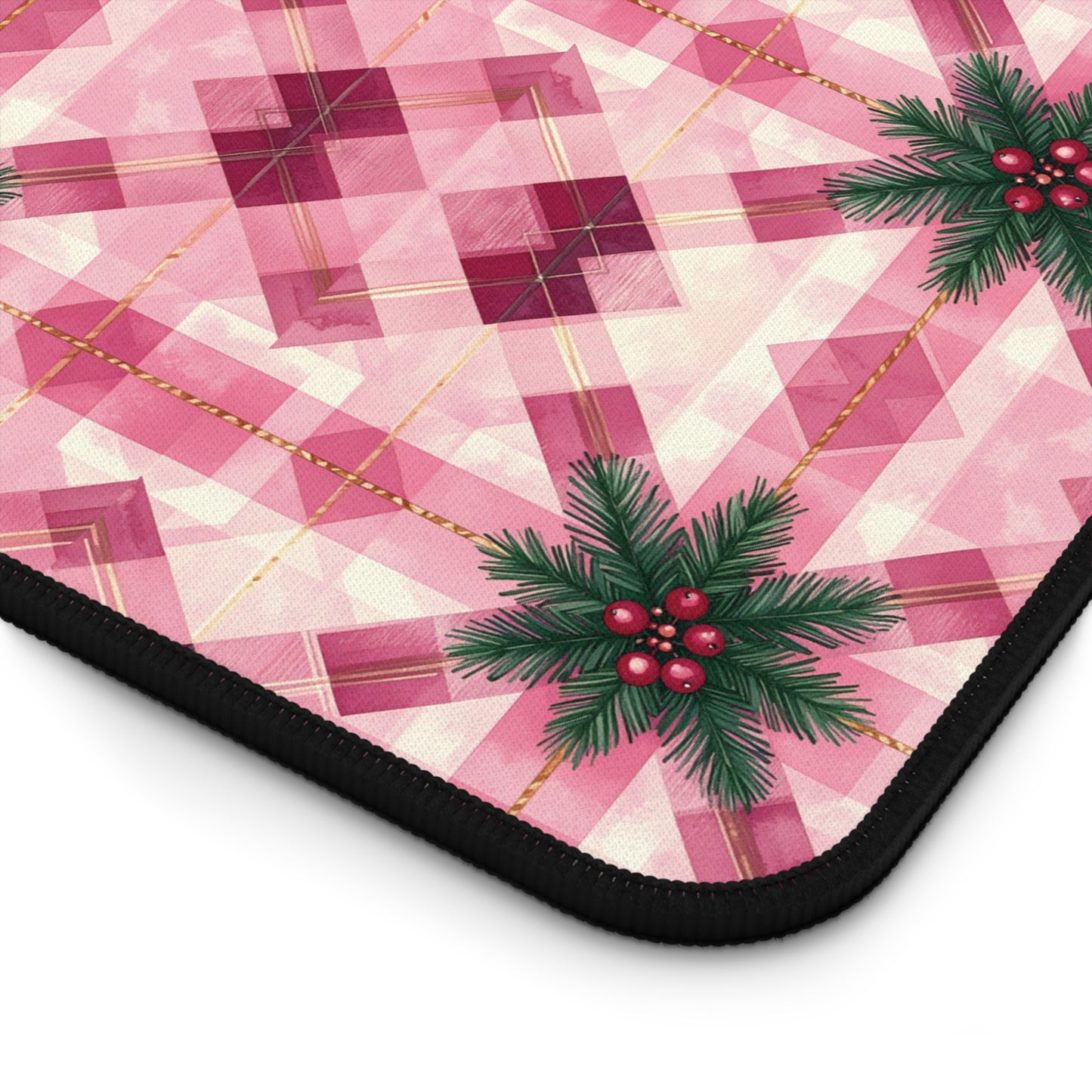 Pink Peppermint Sprig Gaming Pad & Desk Mat