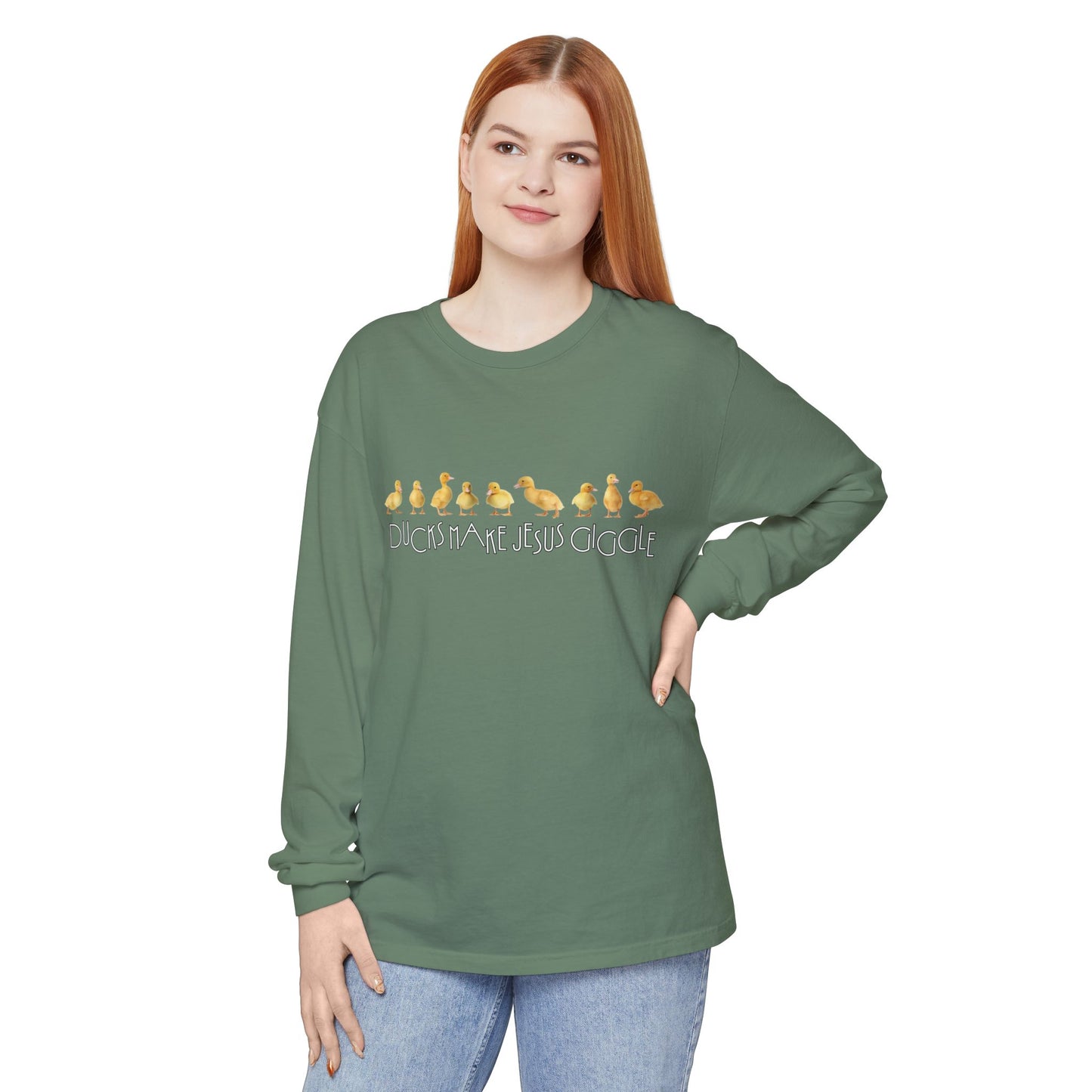 Ducks Make Jesus Giggle, Sleeved Tee