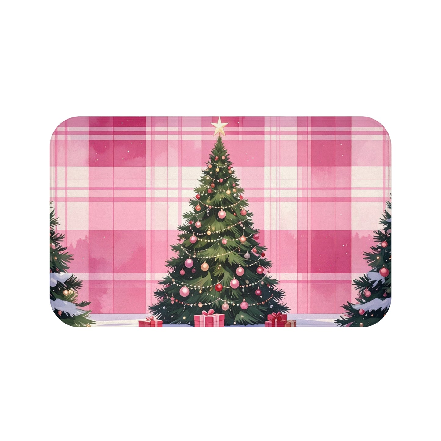 Merry Mauve Christmas Bath Mat