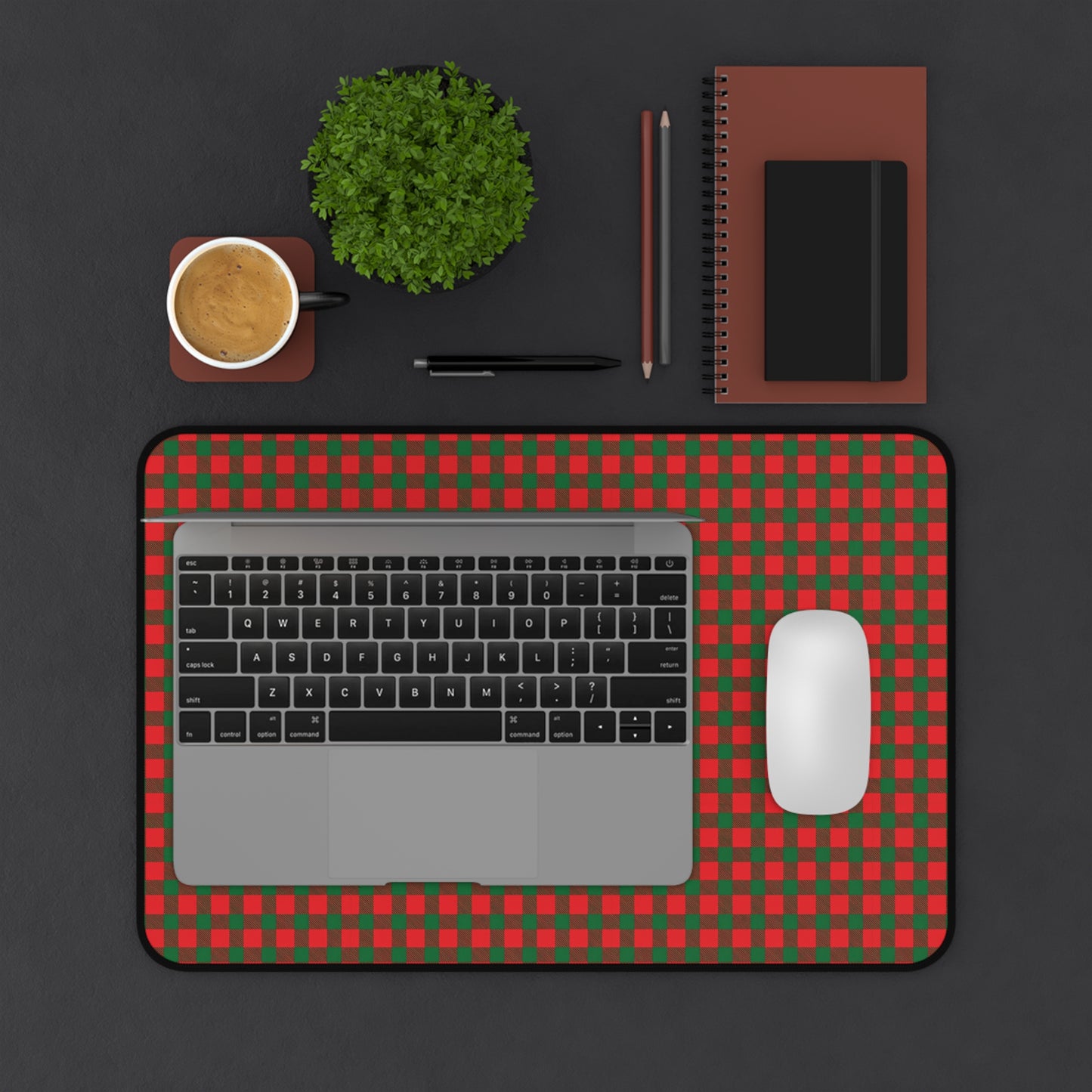 Santa's Plaid Gaming Pad & Desk Mat