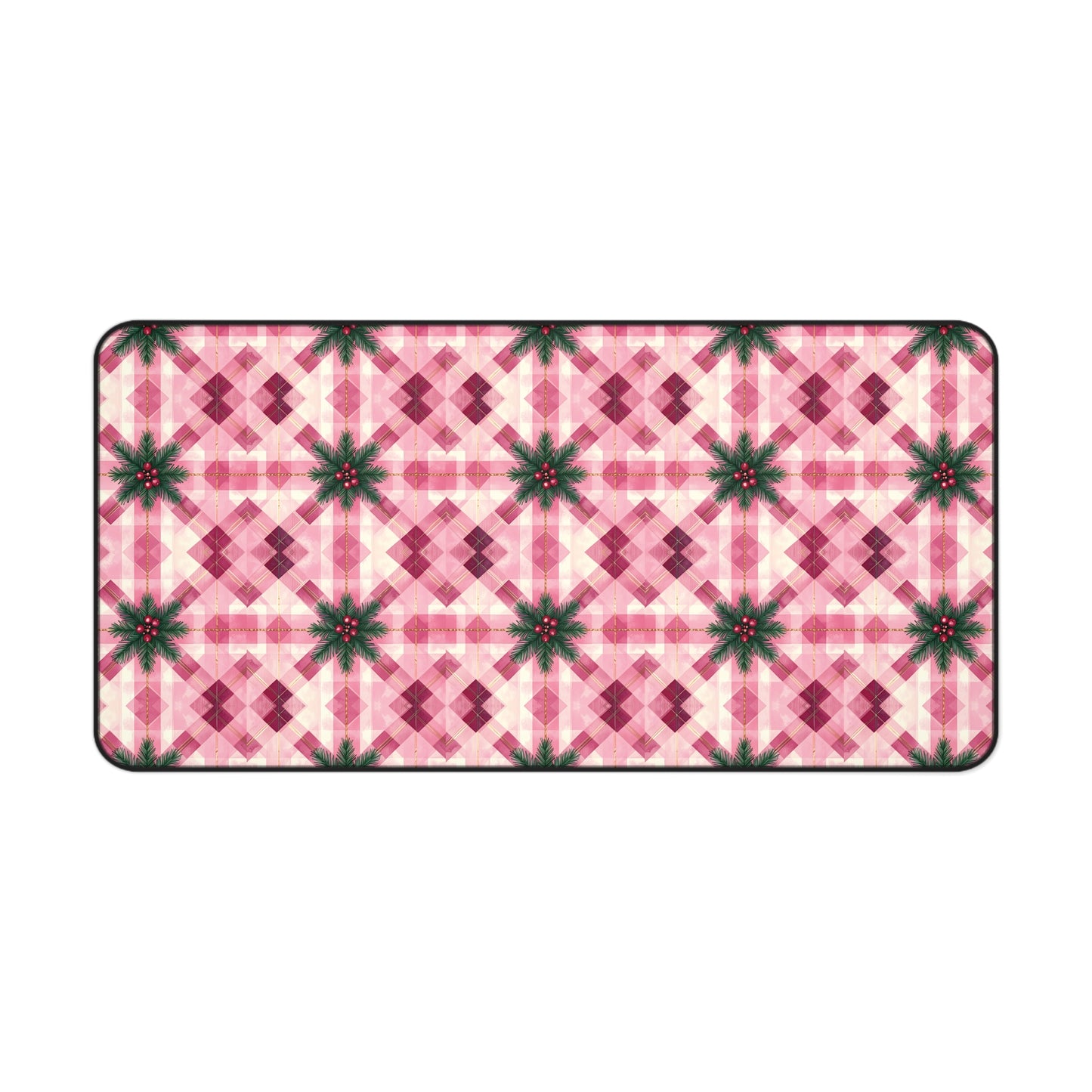 Pink Peppermint Sprig Gaming Pad & Desk Mat