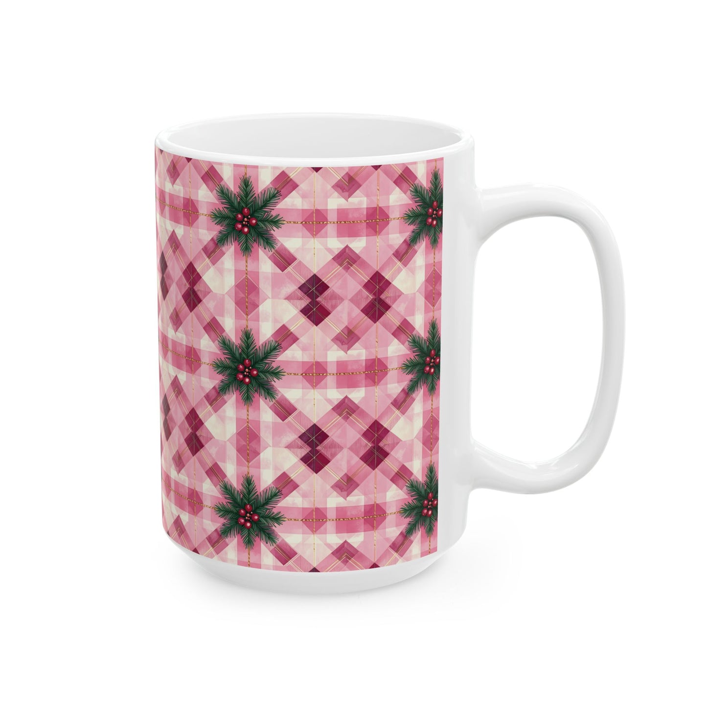 Pink Peppermint Sprig | 15oz Ceramic Mug