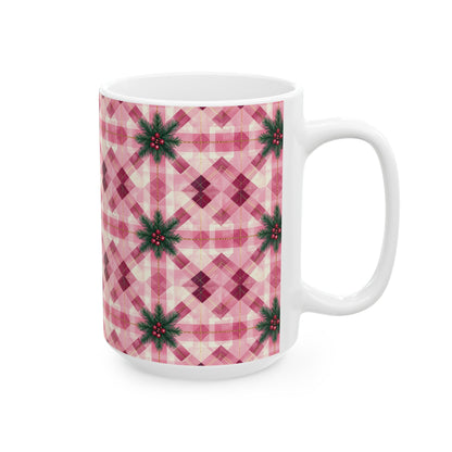 Pink Peppermint Sprig | 15oz Ceramic Mug