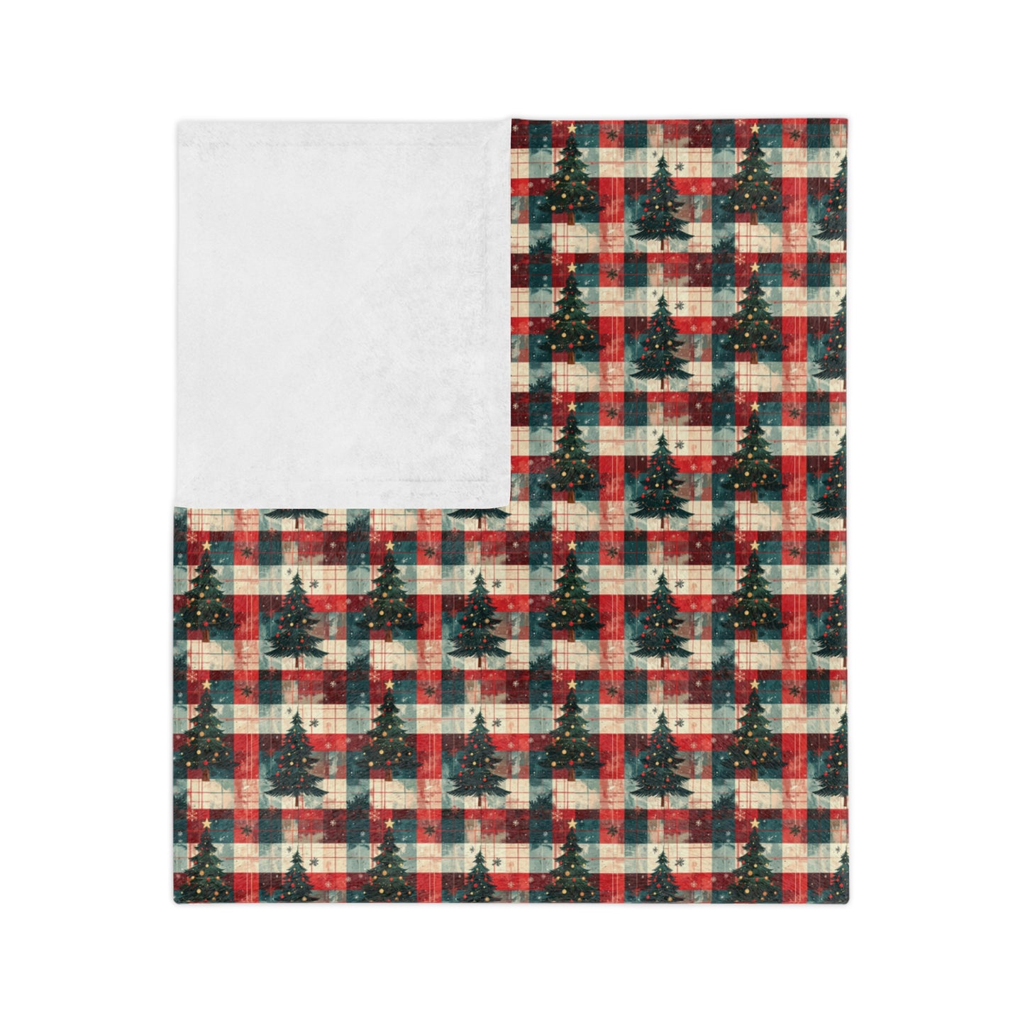 Frosted Christmas Fir, Velveteen Fleece Blanket