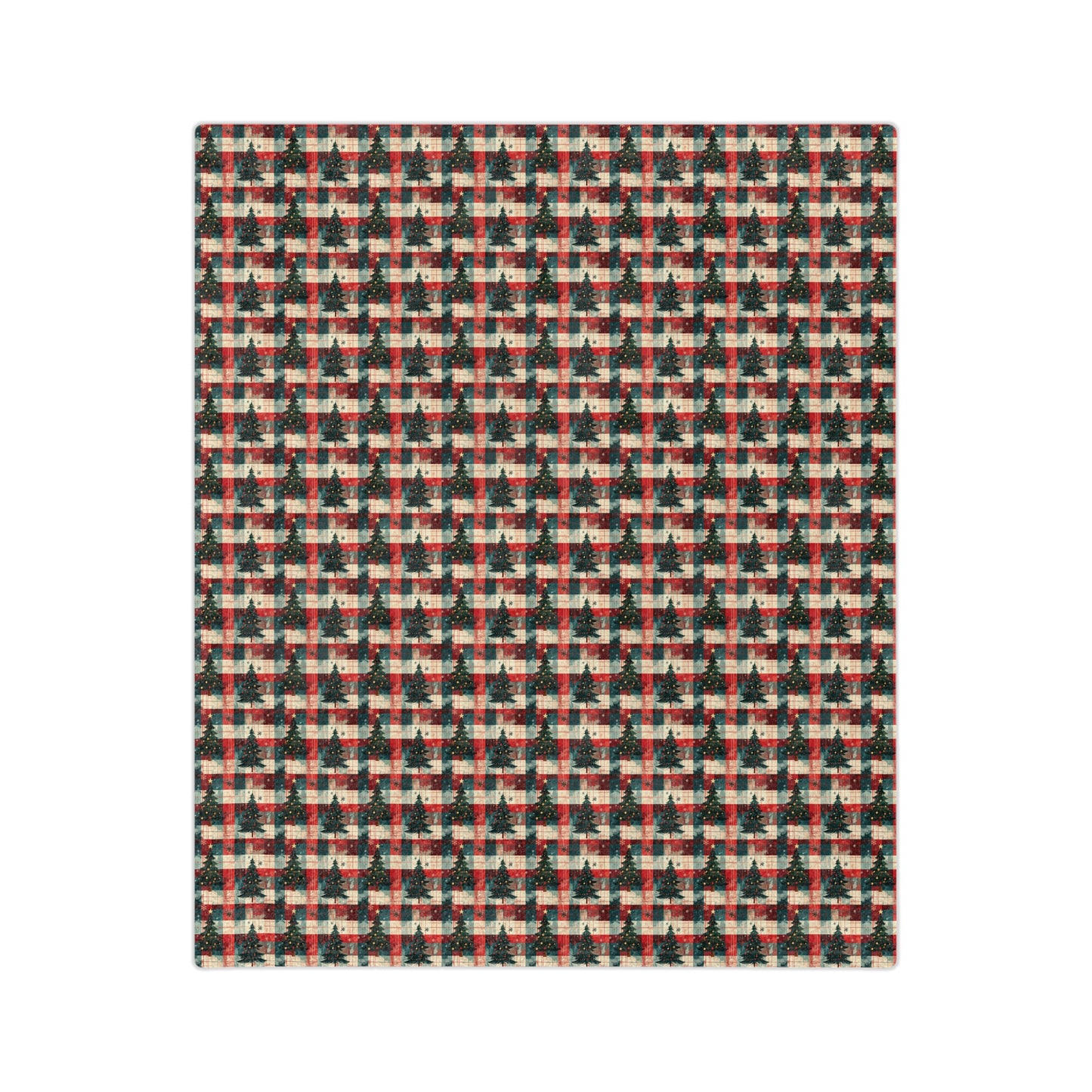 Frosted Christmas Fir, Velveteen Fleece Blanket