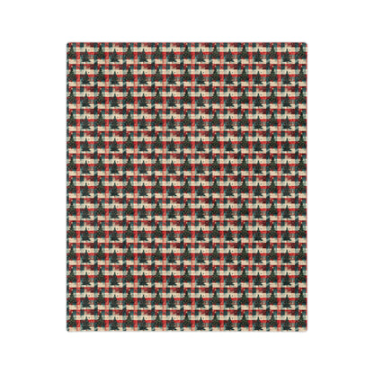 Frosted Christmas Fir, Velveteen Fleece Blanket