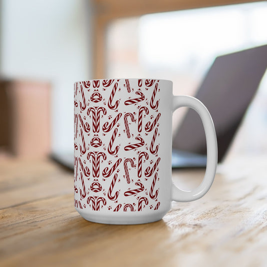 Candy Canes & Cream  15oz Ceramic Mug