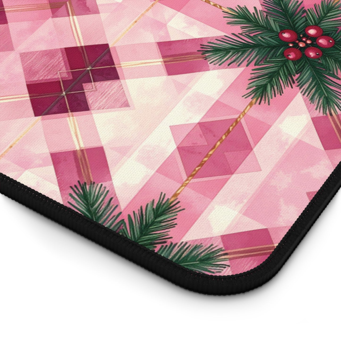 Pink Peppermint Sprig Gaming Pad & Desk Mat