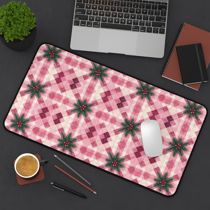 Pink Peppermint Sprig Gaming Pad & Desk Mat