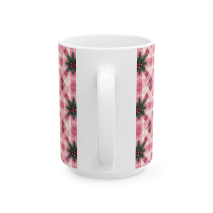 Pink Peppermint Sprig | 15oz Ceramic Mug