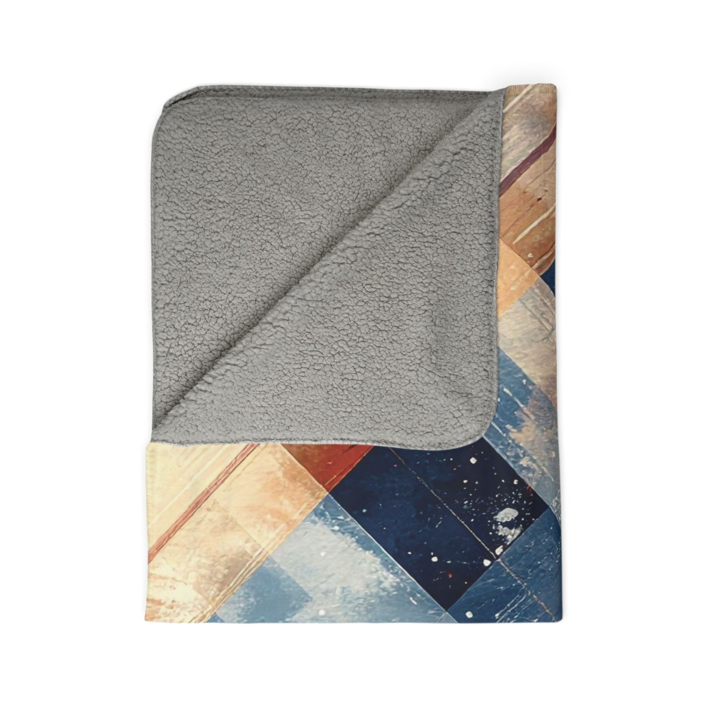 Rustic Patriot Christmas Plaid, Fleece Sherpa Blanket