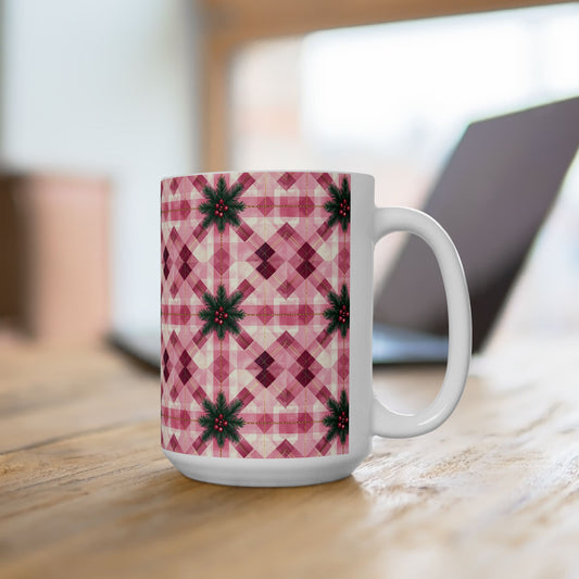 Pink Peppermint Sprig | 15oz Ceramic Mug